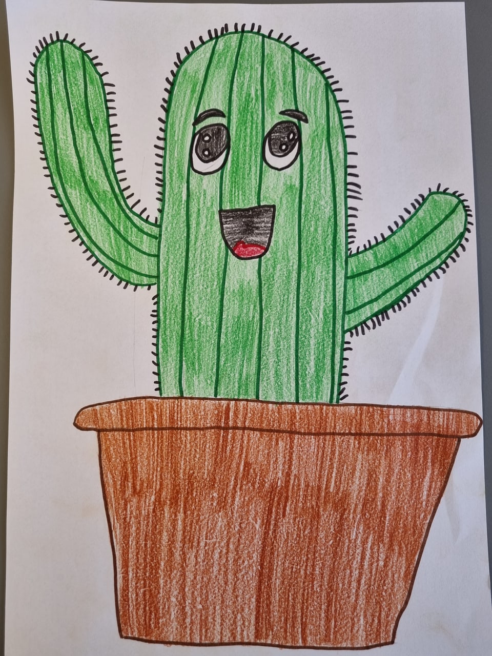 Kinderzeichnung Kaktus