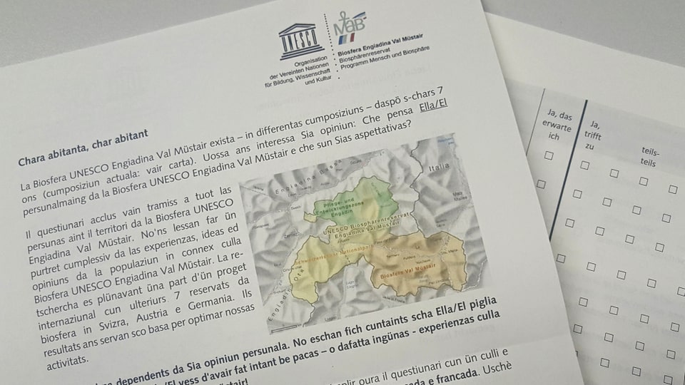 Il questiunari e la charta accumpagnatorica