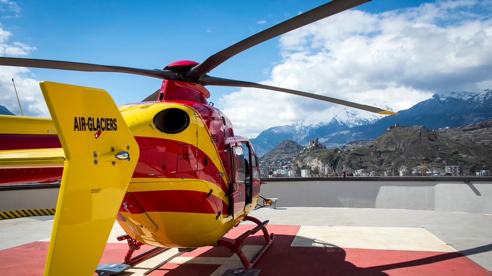 In helicopter d'Air-Glaciers.