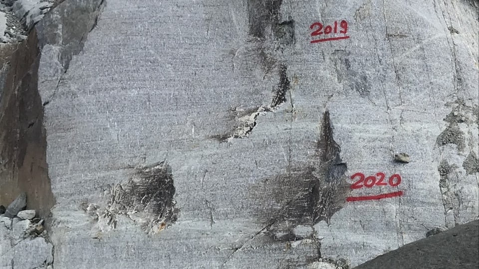 purtret da dus stritgs da mesiraziun sin in grip, 2019 e 2020.