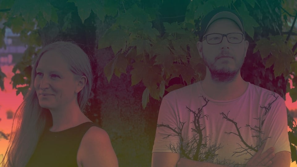 Purtret dal duo Niece cun Anna Luif e Beat Cadruvi.