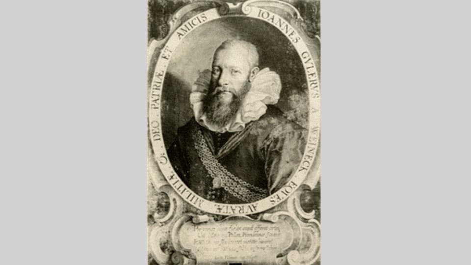 Portret da l'istoricher e politicher grischun Johannes Guler.