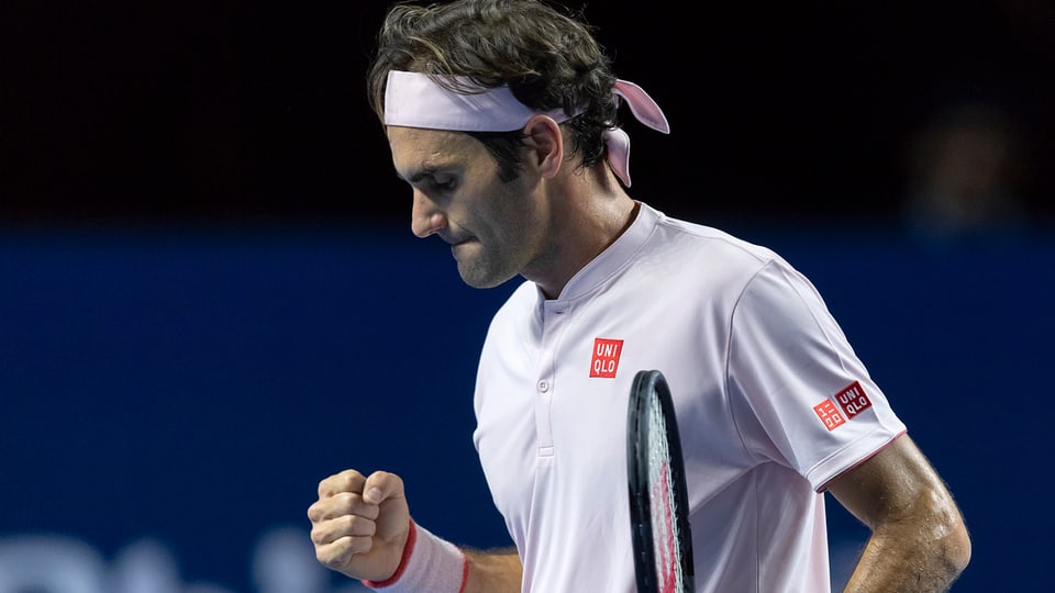 Roger Federer sa legra d'in punct gudagnà.