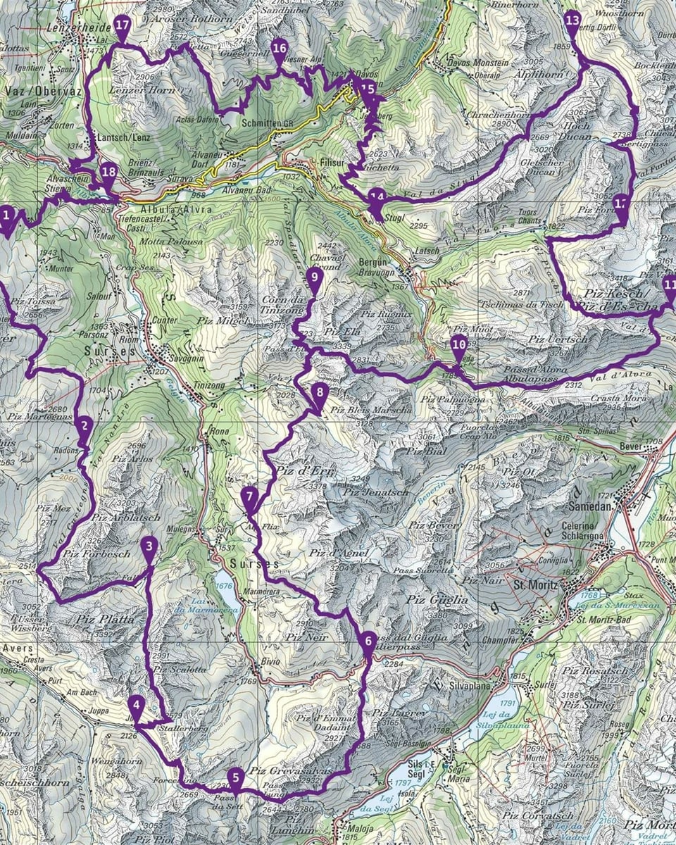 La ruta dal Parc Ela Trek passa sin rutas gia existentas.