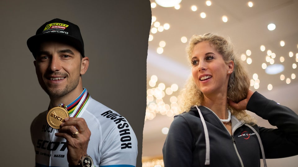 purtrets da Nino Schurter e Jolanda Neff