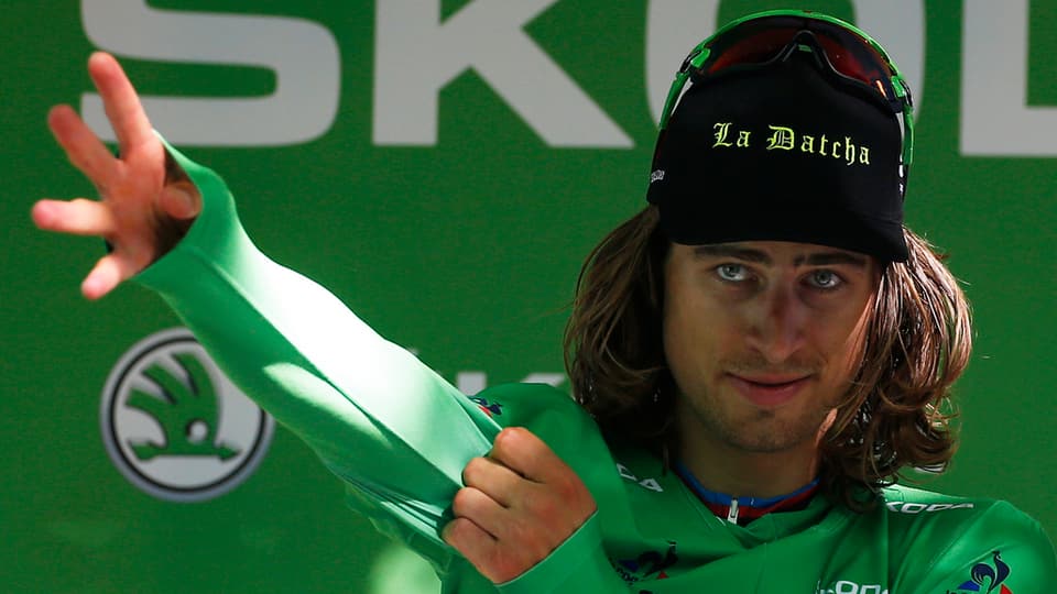 Peter Sagan tira en il tricot verd per il meglier sprinter dal TdF.