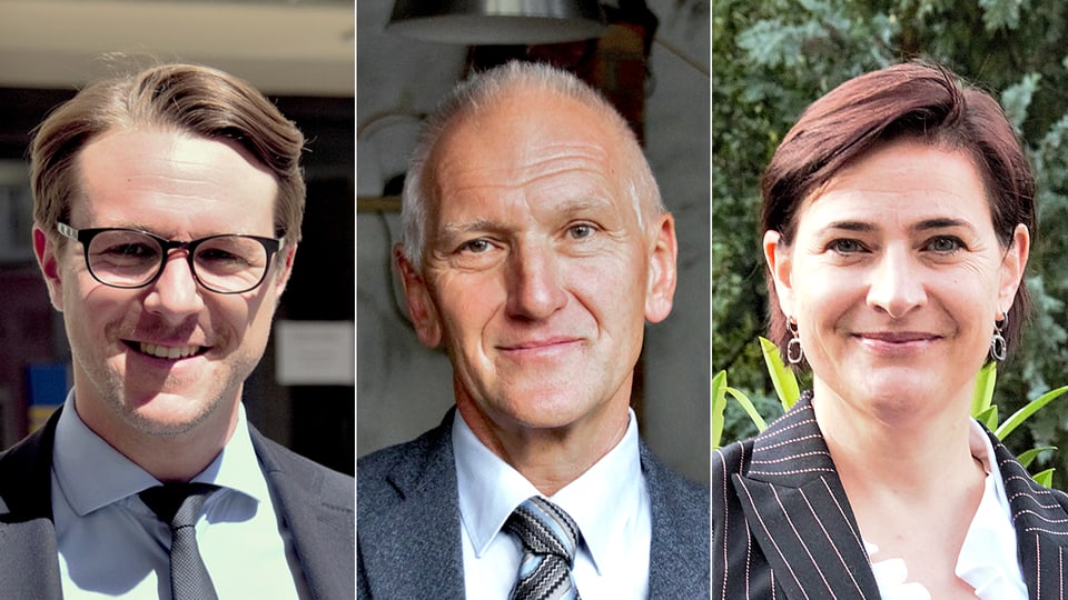 Philipp Wilhelm (PS), Peter Engler (PLD), Valérie Favre Accola (PPS).