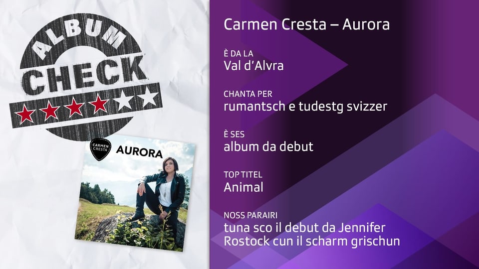 Resumaziun da la critica tar l'album da debut Aurora da Carmen Cresta