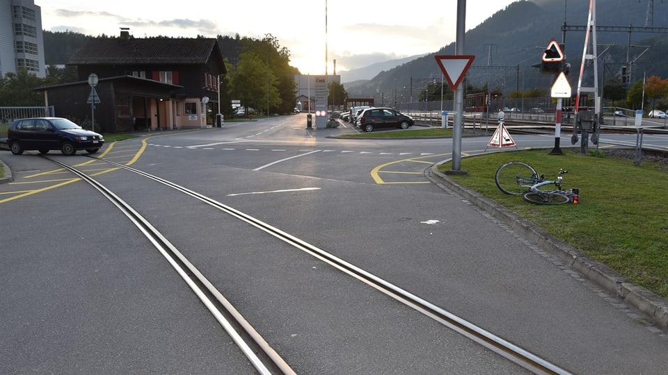Il lieu d'accident avant la Ems-Chemie a Domat. 