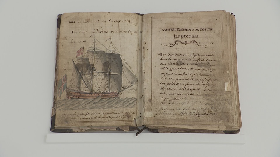 Reisetagebuch 1765 Gion Casper Collenberg Mauritius «Wie Sprache die Welt erfindet» Ausstellung Kunstmuseum Chur