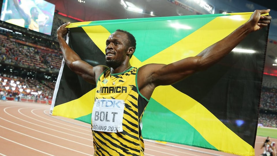 Il pli spert um dal mund, il Jamaica, Usain Bolt, suenter ch’el ha era gudagnà la cursa sur 200 meters.