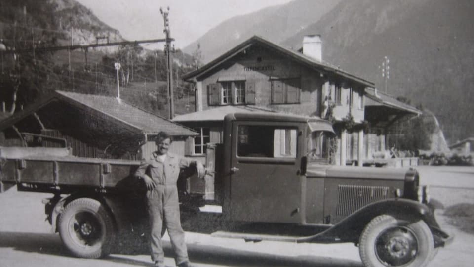 Hans Fischer e l'emprim camiun en il Grischun (1931) in camiun