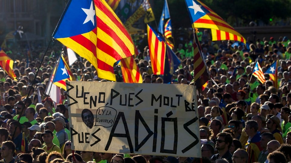 demonstraziun a Barcelona, blera glieud