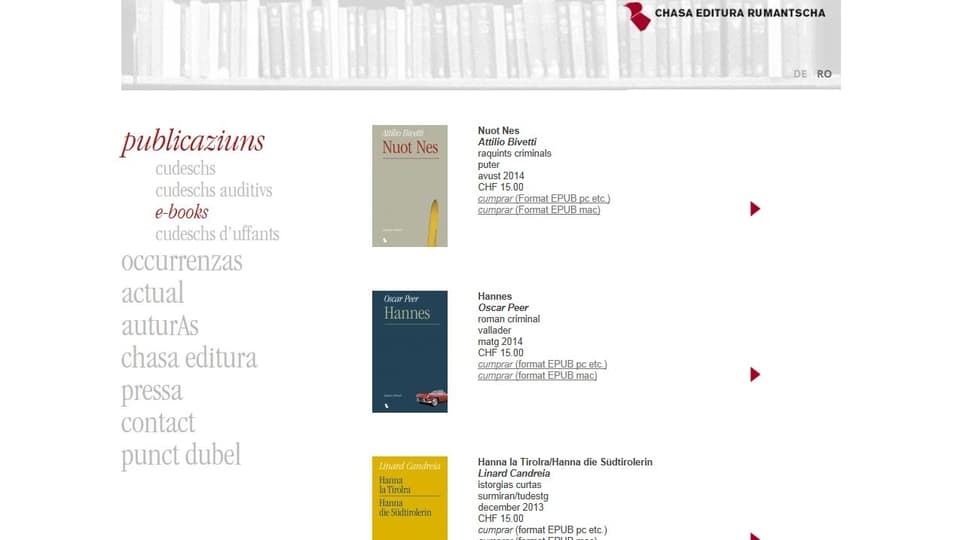 Pagina da la Chasa Editura Rumantscha