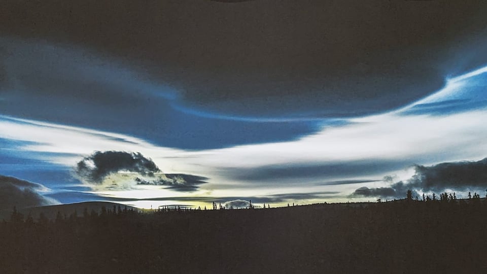 Foto Polarlicht von Peter Frehners Ausstellung in Samedan.