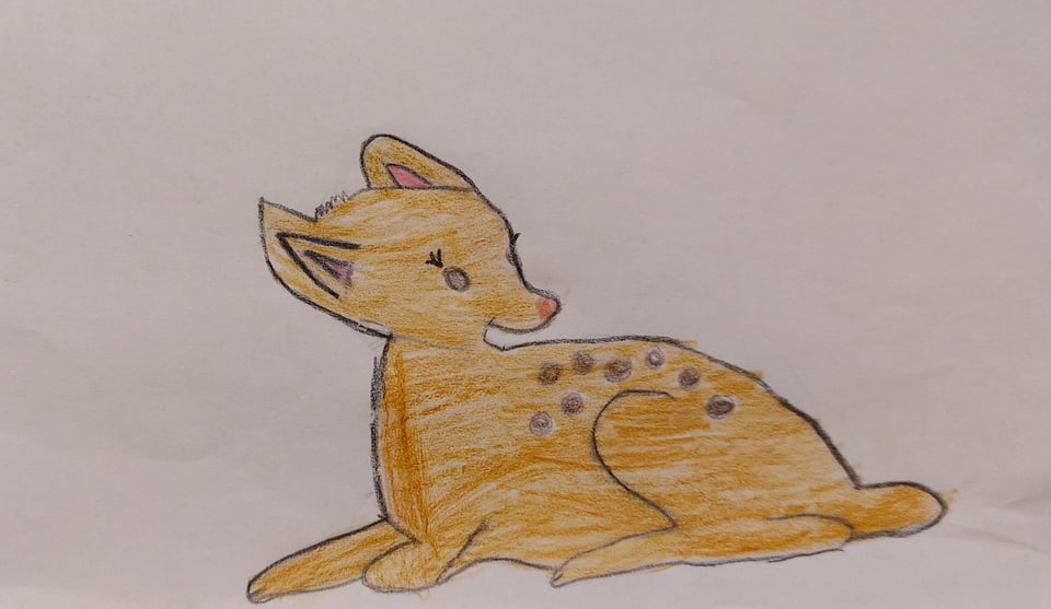 Kinderzeichnung Bambi