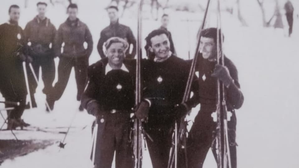 trais skiunzs, 1940 a Courchevel