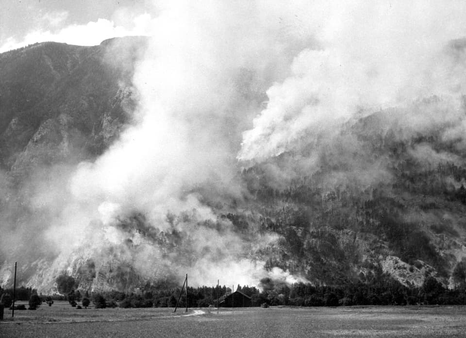 Brand am Calanda im Jahr 1943