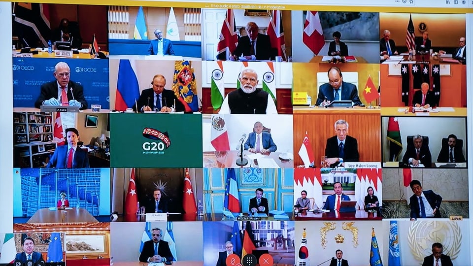 purtret da la conferenza da video dals G20