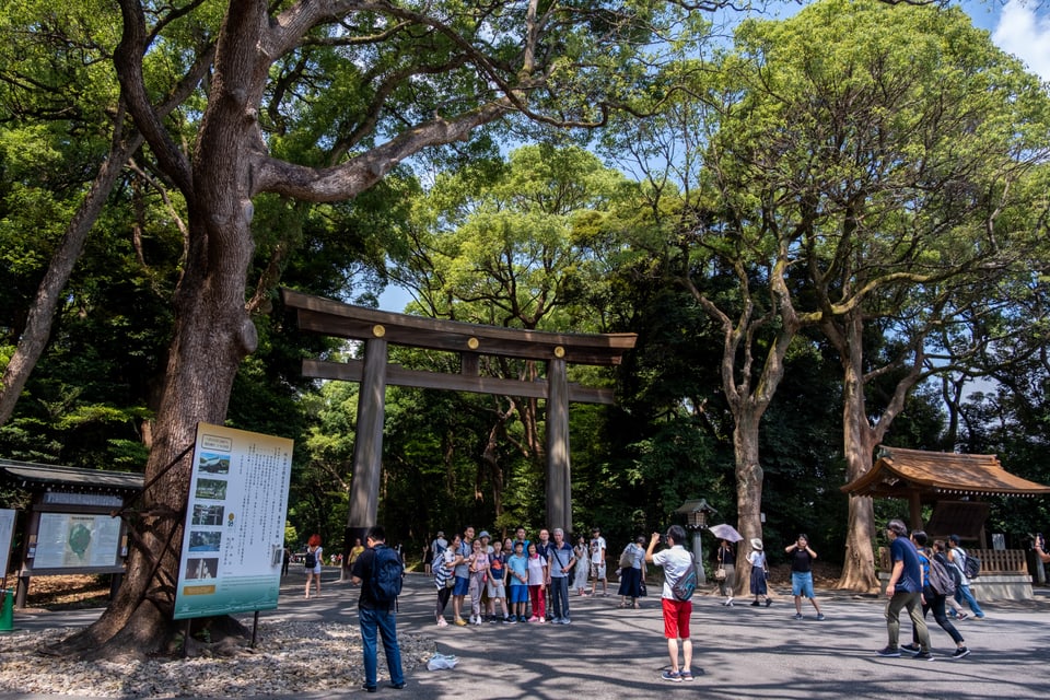 Entrada al parc cun il sanctuari da Meiji.