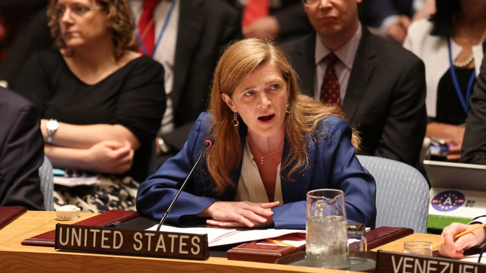 L'ambassadura americana Samantha Power discurra en il cussegl da segirezza da l'ONU.