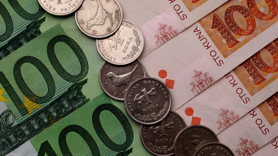 Bancnotas e munaida en la valuta Euro.
