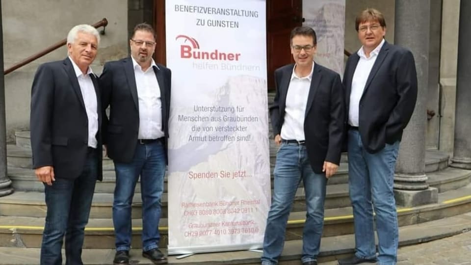 Bündner helfen Bündnern In placat cun 4 umens