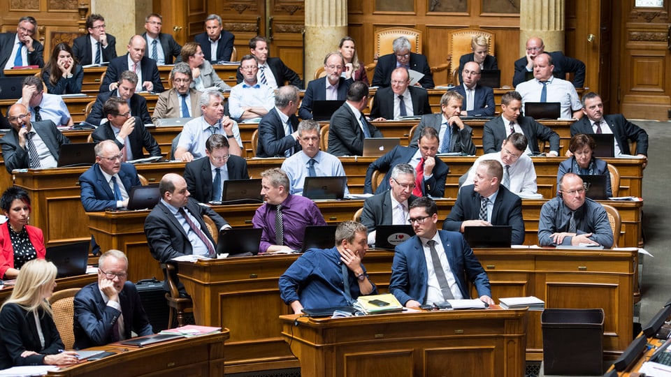 La fracziun da la PPS en il Cussegl naziunal durant la debatta d'immigraziun da massa. 