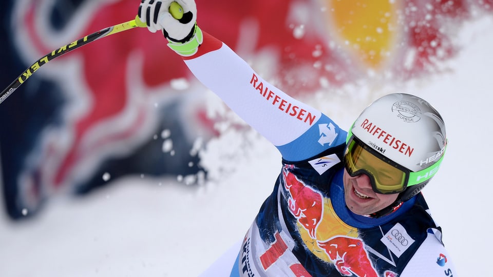 Beat Feuz durant la cursa aval a Kitzbühel.