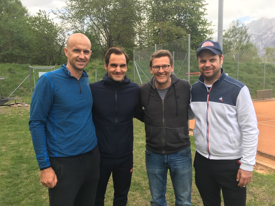 Da san. Ivan Ljubicic, Roger Federer, Toni Poltera, Severin Lüthi.