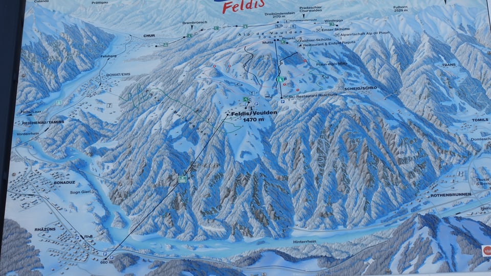 Il territori da skis da Veulden. 