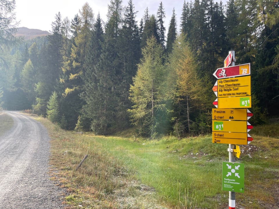 Wegweiser am Wanderweg