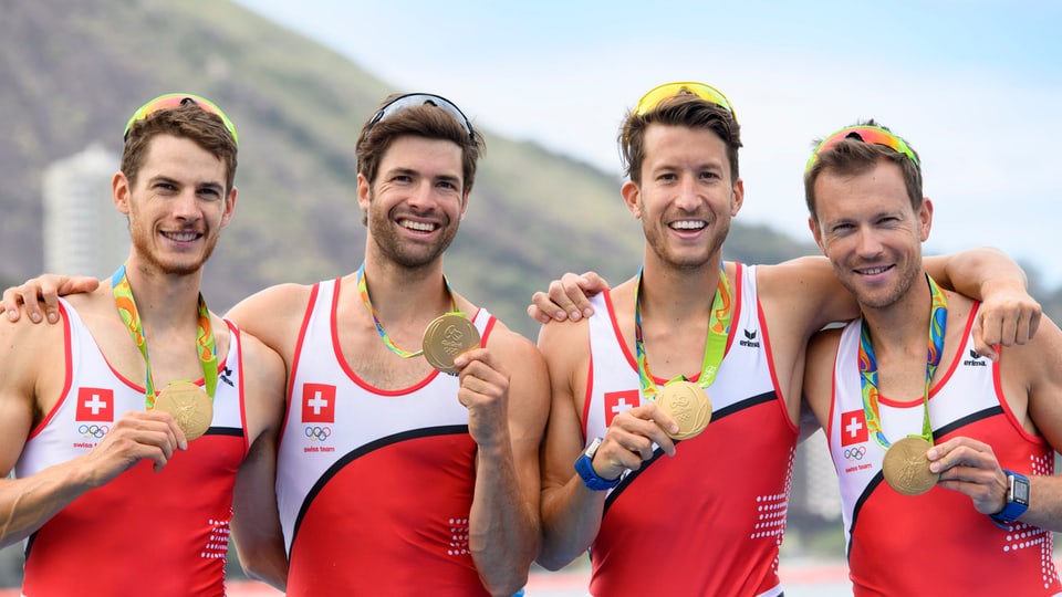 quatter remblader che han gudagnà aur als gieus olimpics da stad
