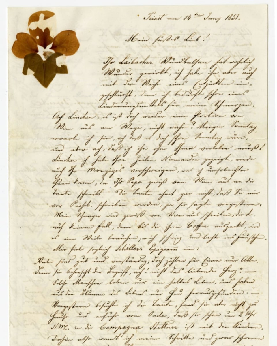 Ina brev d'amur da 1851.