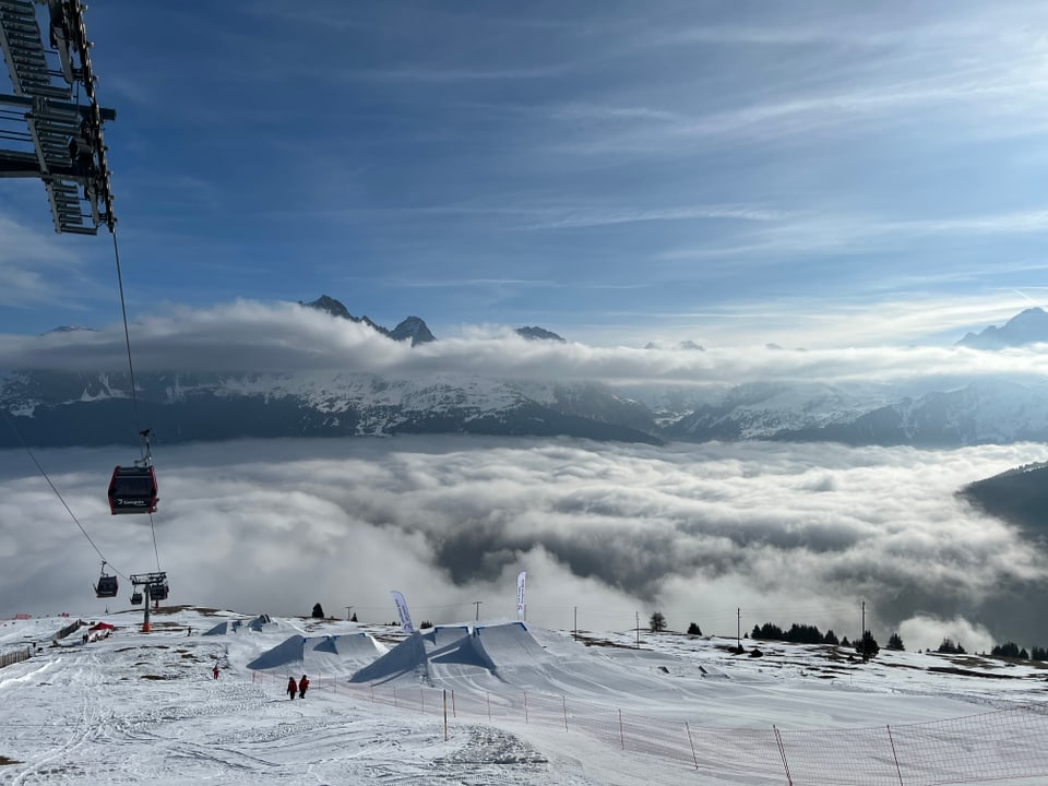 Sicht über die Slopestyle Piste.