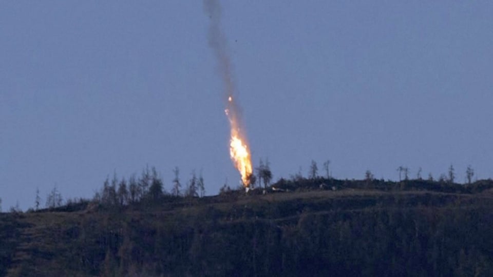 Explosiun da l'aviun d'armada russa tar la crudada.