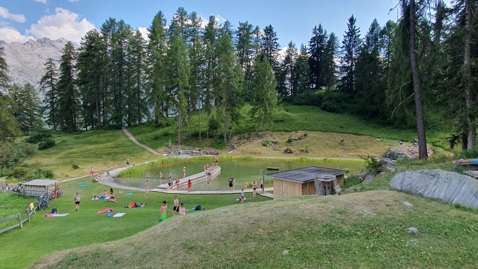 Lai da Padnal Badesee am heissesten Tag des Sommers.