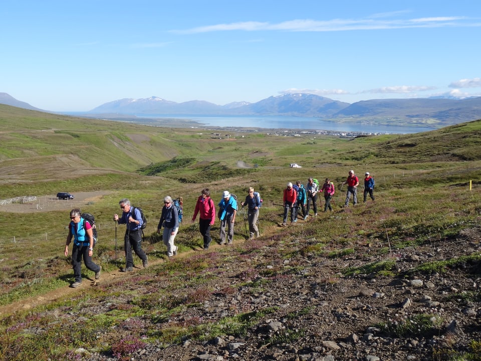 Eine Wandergruppe von Marlena Furger Sali auf der Insel Island.