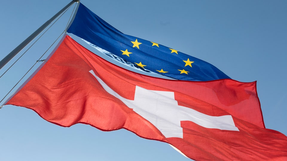 bandieras da l'Uniun europeica e da la Svizra