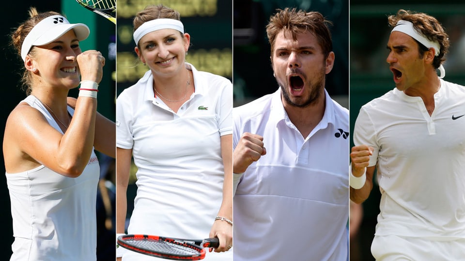 quater giugaders da tennis svizzers, Bencic, Bacsinszky, Wawrinka e Federer