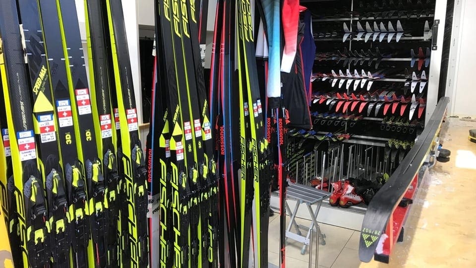 Purtret da skis da passlung dal team svizzer vid la paraid. Fotografads durant il campiunadi mundial a Seefeld. 
