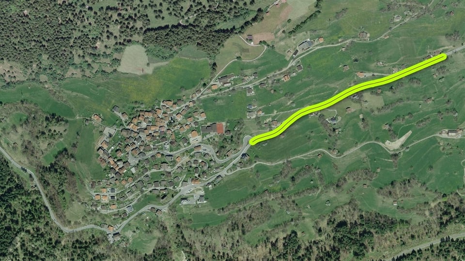 Sin ina lunghezza da 680 meters vegn la via renovada. 